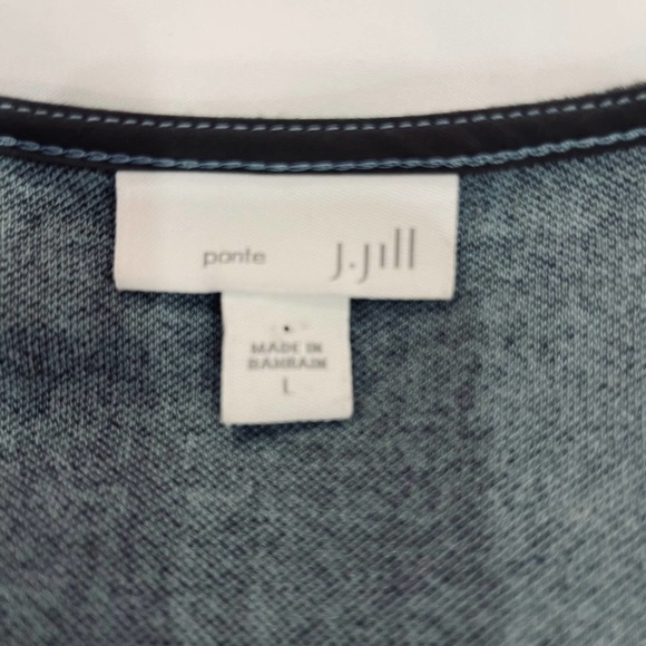 J. JILL women's large ponte knit 3/4 sleeve houndstooth top w/ pocket - Picture 4 of 9